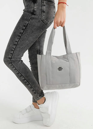 Sac Fourre-Tout En Toile Gris Avec Poche Avant