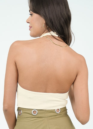 Top Côtelé Halter