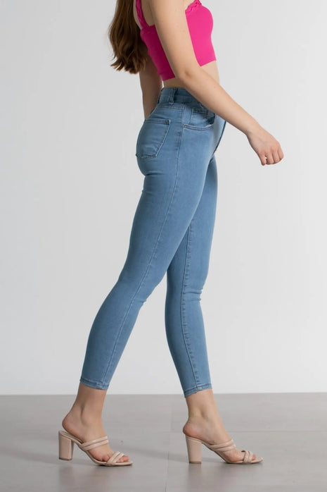 Jeans Skinny Bleu Délavé