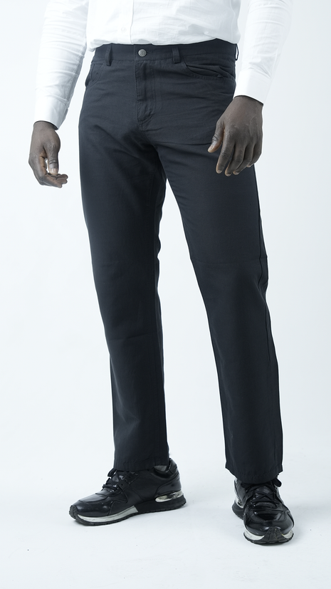 Pantalon Chino Noir 'Classique Moderne'