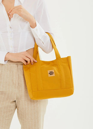 Sac Fourre-Tout En Toile Jaune Avec Poche Avant