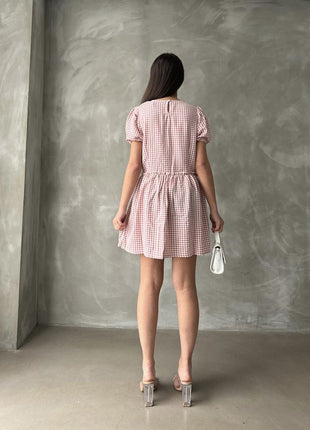 Robe d'Été Vichy Rose Aérée