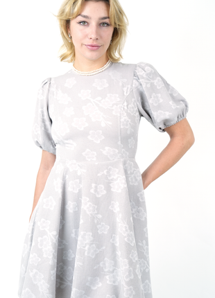 Robe Élégante en Jacquard Gris