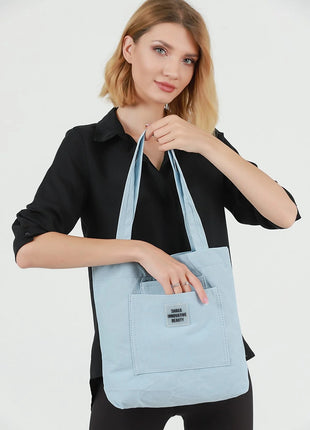 Sac Fourre-Tout En Toile Bleu Clair