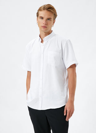 Chemise Boutonnée à Manches Courtes Et Col Classique