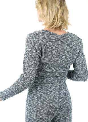 Cardigan Tricoté Gris Moucheté - Haut seulement