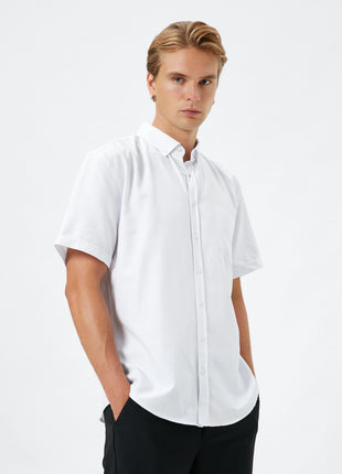 Chemise Boutonnée à Manches Courtes Et Col Classique