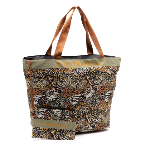 Bourse shopping da mare Animalier Roccobarocco