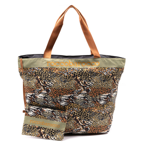 Bourse shopping da mare Animalier Roccobarocco