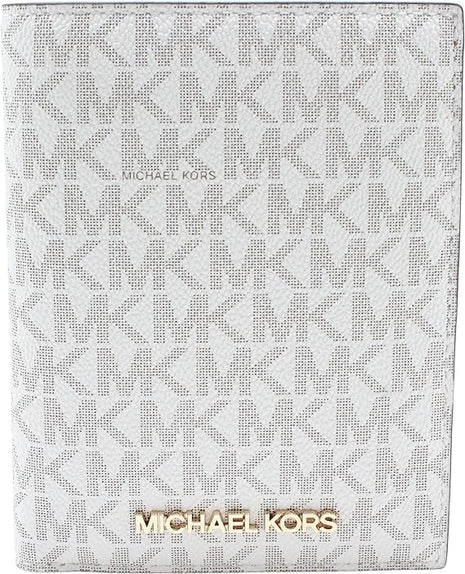 Étui de passeport Michael Kors en toile monogramme beige