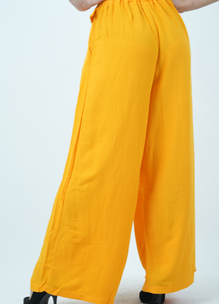 Pantalon Palazzo en Lin - Orange