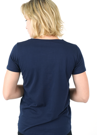 T-Shirt Coton Bleu Marine avec Motif Cœur