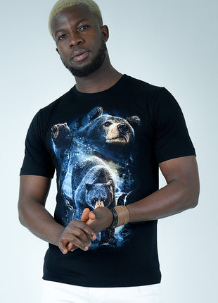 T-Shirt Noir "Puissance de l'Ours"