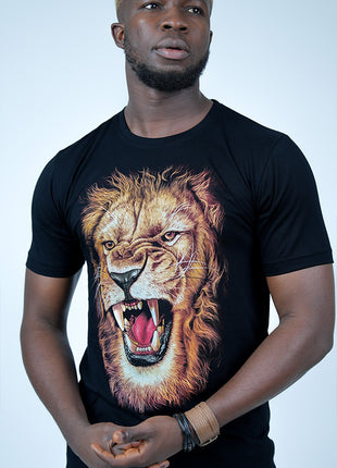 T-Shirt Noir "Rugissement Royal"