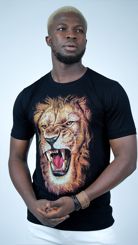 T-Shirt Noir "Rugissement Royal"