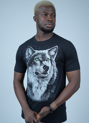 T-Shirt Noir Majesté Loup