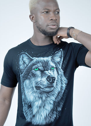 T-Shirt Noir Majesté Loup