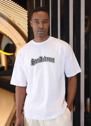 T-Shirt Graphique 'GTA' Blanc