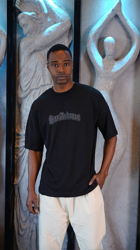 T-Shirt Graphique 'GTA' Noir