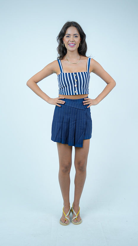 Jupe Short à Plis Tennis Bleu Marine