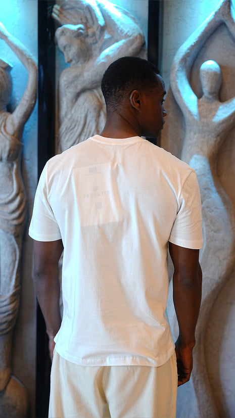 T-shirt EA Blanc en Coton Premium