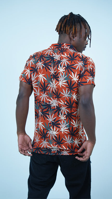 Chemise à  Motif Cannabis Dynamique