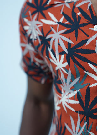 Chemise à  Motif Cannabis Dynamique