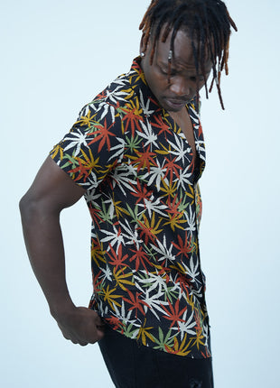 Chemise à  Motif Cannabis Dynamique