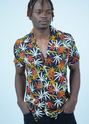 Chemise à  Motif Cannabis Dynamique