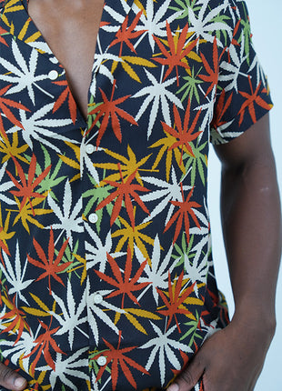 Chemise à  Motif Cannabis Dynamique