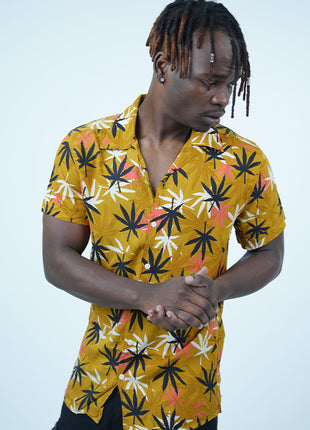 Chemise à  Motif Cannabis Dynamique