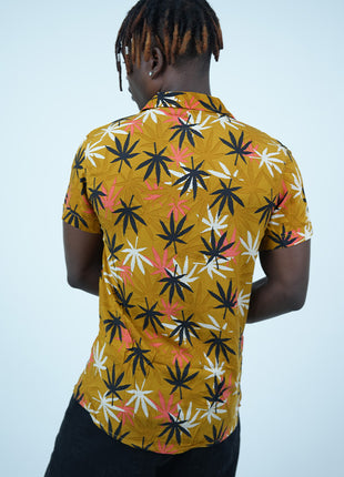 Chemise à  Motif Cannabis Dynamique