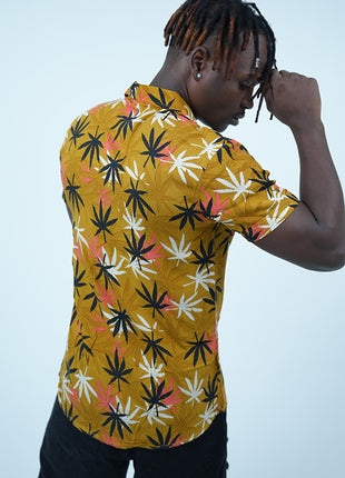 Chemise à  Motif Cannabis Dynamique