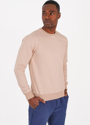 Sweatshirt Beige à Manches Longues