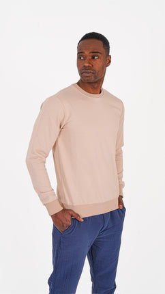 Sweatshirt Beige à Manches Longues