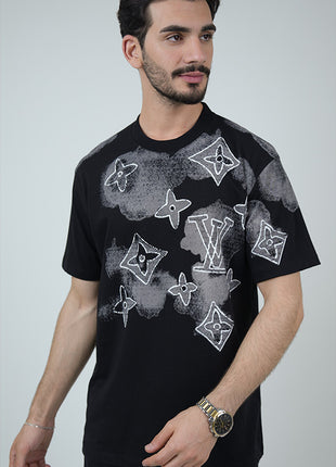 T-Shirt Louis Vuitton Avec Imprimé Graffiti Abstrait