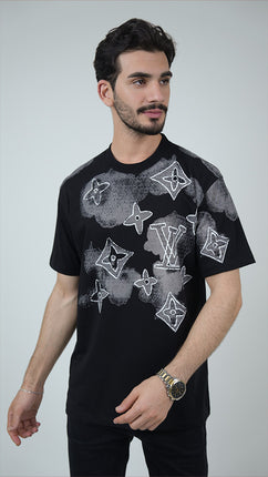 T-Shirt Louis Vuitton Avec Imprimé Graffiti Abstrait