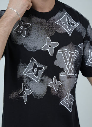 T-Shirt Louis Vuitton Avec Imprimé Graffiti Abstrait