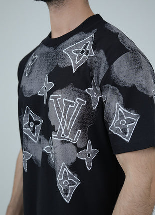 T-Shirt Louis Vuitton Avec Imprimé Graffiti Abstrait