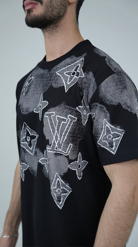 T-Shirt Louis Vuitton Avec Imprimé Graffiti Abstrait