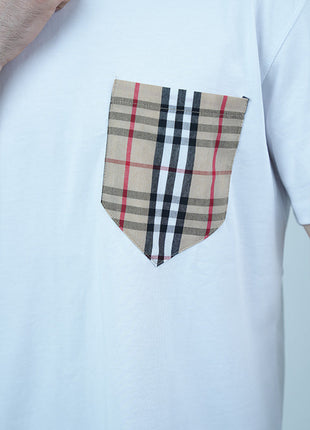 T-Shirt Burberry Classique Avec Poche À Motif Tartan