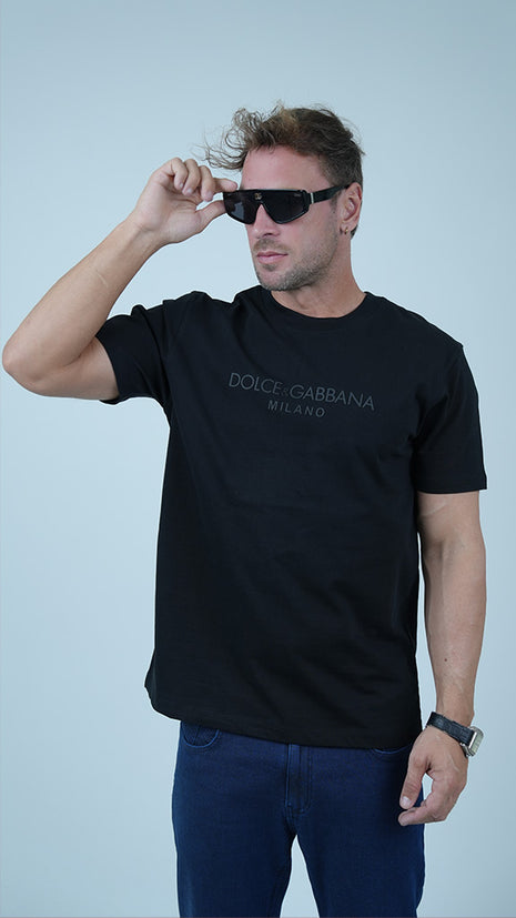 T-Shirt Dolce And Gabbana Avec Inscription Ton sur Ton