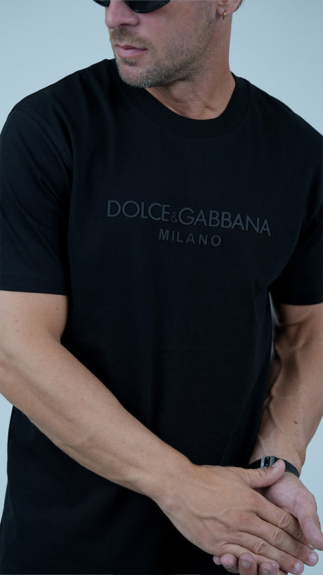 T-Shirt Dolce And Gabbana Avec Inscription Ton sur Ton