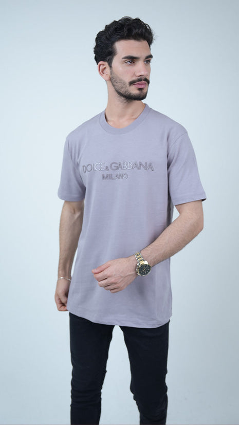 T-Shirt Dolce And Gabbana Avec Inscription Ton sur Ton