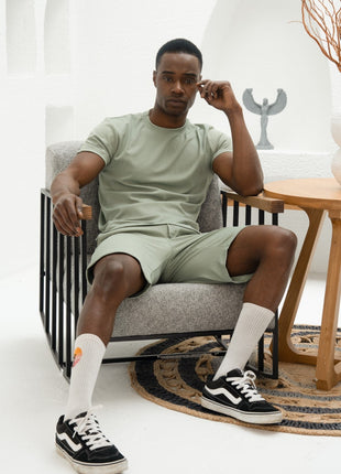 Ensemble T-shirt et Short en Coton Doux Vert