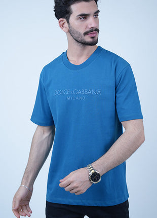 T-Shirt Dolce And Gabbana Avec Inscription Ton sur Ton