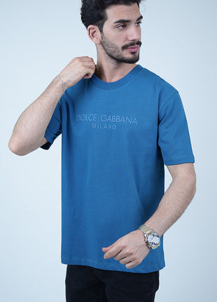 T-Shirt Dolce And Gabbana Avec Inscription Ton sur Ton