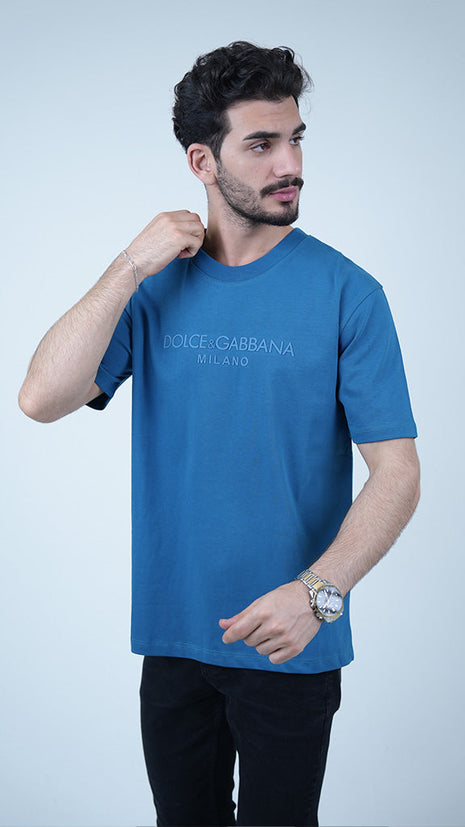 T-Shirt Dolce And Gabbana Avec Inscription Ton sur Ton