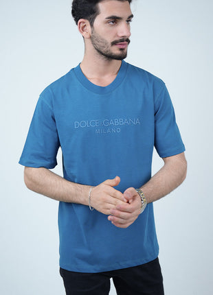 T-Shirt Dolce And Gabbana Avec Inscription Ton sur Ton