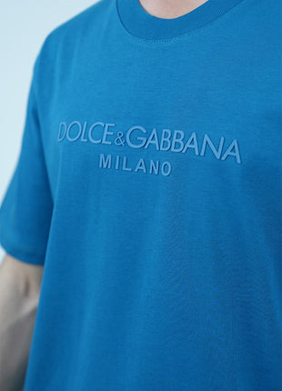 T-Shirt Dolce And Gabbana Avec Inscription Ton sur Ton